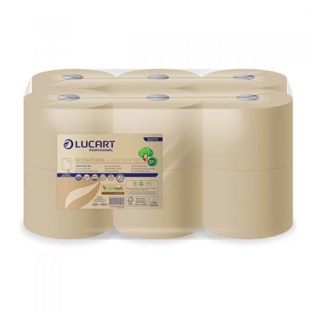 Papier toaletowy EcoNatural L-ONE LUCART 180m, 2W, JUMBO - MINI 180 op. 12 rolek