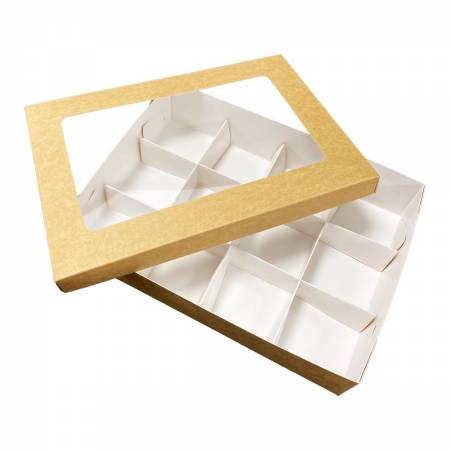 Pudełko catering set box SPÓD op.50szt 25x35cm h 8cm brązowo-białe TnG