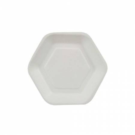 FINGERFOOD - talerzyk z trzciny cukrowej Hexagon 13x11,2cm biały op. 50 sztuk
