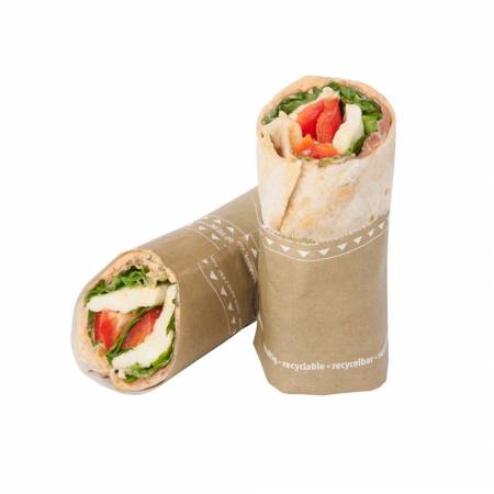 SnackToGo - Wrap bag 10,5x30,5cm KRAFT nadruk food-safed (farby pochodzenia roślinnego) op. 100 sztuk