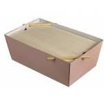 Lunch Box Bourriche Case różowy cukier podstawa kartonowa, 290x185x105mm, op.50szt., biodegradowalne (k/50)