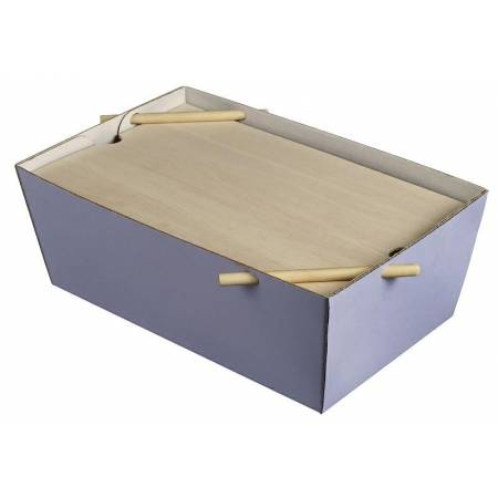 Lunch Box Bourriche Case błękit lawend podstawa kartonowa, 290x185x105mm, op.50szt., biodegradowalne (k/50)