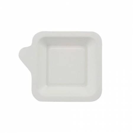 FINGERFOOD - talerz z trzciny cukrowej, kwadratowy 11,3x11,3cm biały op. 50 sztuk