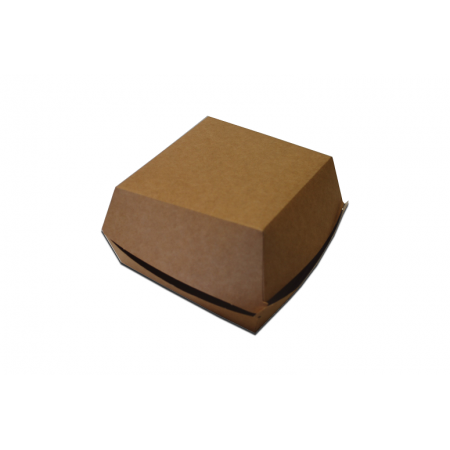 Pudełko hamburger mega, biało/brązowe, 150x150x80mm, bez nadruku, op. 100 sztuk