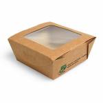Pudełko brązowe sałatkowe 350ml 90x90x45mm PURE biodegradowalne op. 40 sztuk