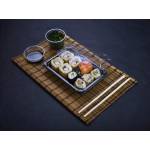 Sushi set "2" z pokrywką 18,2x13,8x4cm VEGWARE 100% biodegradowalne op. 100 kpl.