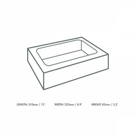 Pudełko na kanapki kraft, okno PLA op.25szt., 450x310x82mm, biodegradowalne