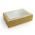 Pudełko na kanapki kraft, okno PLA op.25szt., 450x310x82mm, biodegradowalne
